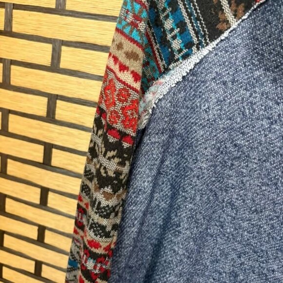 Filly Flair Blue Cowl Neck Top Size Small - Picture 4 of 5